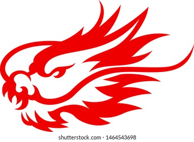 Simple Vector of Chinese Dragon Head Design