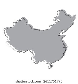 simple vector of chinese map with color pattern