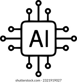 simple vector of a chip looking like artificial intelligence chip