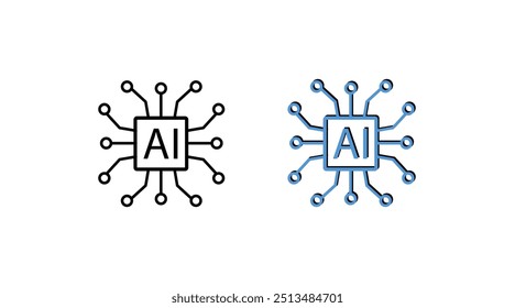 Vector simple de un chip que parece un chip de inteligencia artificial