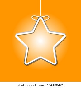 Simple vector christmas card on an orange background