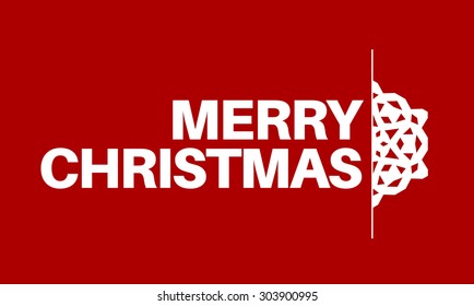 Simple vector Christmas card with paper snowflake