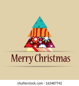 Simple vector christmas card with tree.
