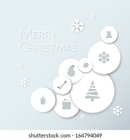 Simple vector christmas card with various seasonal elements