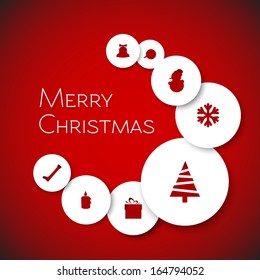 Simple vector christmas card with various seasonal elements