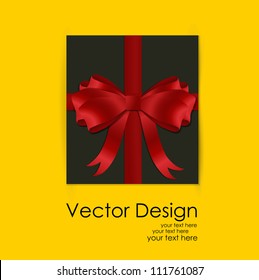 Simple vector christmas gift  - christmas card, vector illustration.