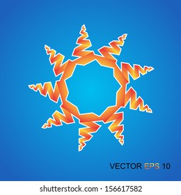 Simple vector christmas star made from paper stripe