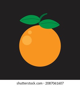 simple vector citrus fruit with leaves