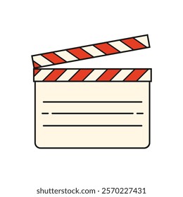 Simple Vector Clapperboard Icon for Cinema and Film Industry Projects