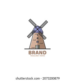 Simple Vector Classic Dutch windmill.