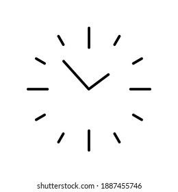Simple vector clock icon black on white background. Time style image for website, logo, app