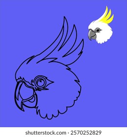 Simple vector cockatoo bird icon symbol