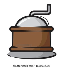 Simple vector coffee beans breaker icon 
full color on white background with cartoon style