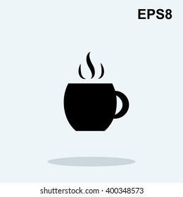 Simple vector coffee cup icon isolated on white background