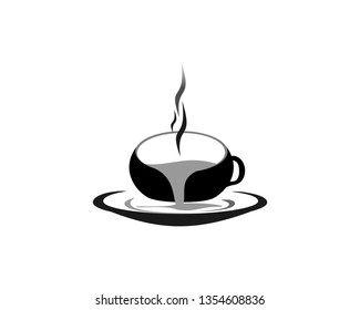Simple vector coffee icon cup template on white background - Vector