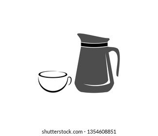 Simple vector coffee icon cup template on white background - Vector