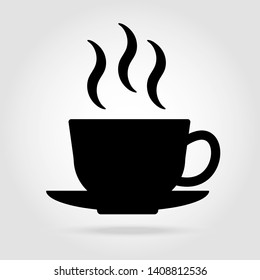 Simple vector coffee icon isolated on white background