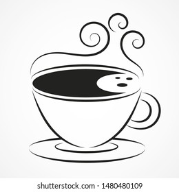 Simple Vector Coffee Icon Isolated On Background. Eps 10
