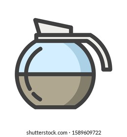 Simple vector coffee icon isolated on white background. Coffee and Tea line icons
