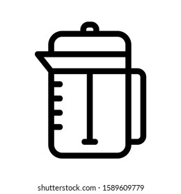 Simple vector coffee icon isolated on white background. Coffee and Tea line icons