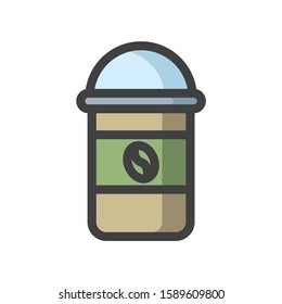 Simple vector coffee icon isolated on white background. Coffee and Tea line icons