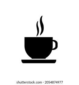Simple vector coffee icon isolated on white background