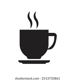 Simple vector coffee icon isolated on white background