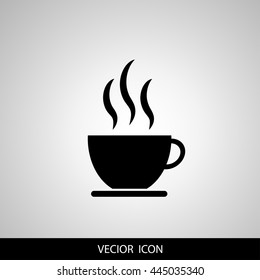 Simple vector coffee icon isolated on white background