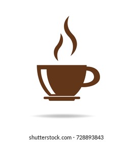 Simple vector coffee icon isolated on white background