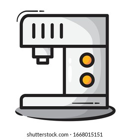 Simple vector coffee maker machine icon 
full color on white background with cartoon style