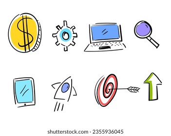 simple vector collection of business symbol icons.