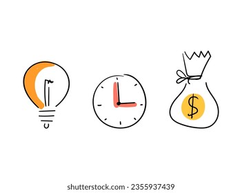 colección simple de vectores de iconos de símbolos de negocio.