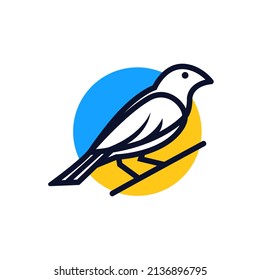 einfache Vektorgrafik-Sammlung mit feinem Vogellogo 