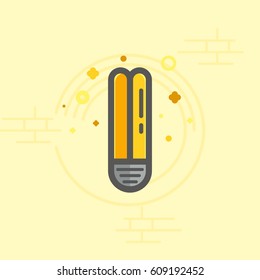 Simple vector color icon of a day light bulb. Double light.
