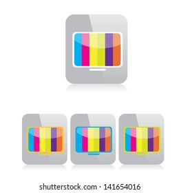 simple vector color tv icon set.
