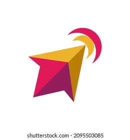 simple vector colorful cursor logo 