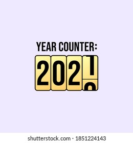 ilustración simple vectorial colorida del cartel de contraafiche del año nuevo 2021