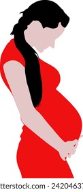 Simple Vector of a Colorful Pregnant Mother Because she cares about a Mother