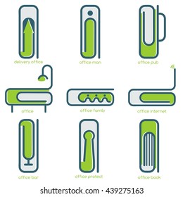 simple vector concept web icons on office theme with different form of paper clips