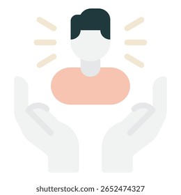 Vector simple de una líder femenina segura de sí misma con flecha hacia arriba.