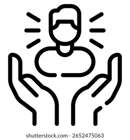 Vector simple de una líder femenina segura de sí misma con flecha hacia arriba.