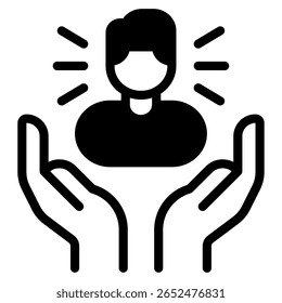 Vector simple de una líder femenina segura de sí misma con flecha hacia arriba.
