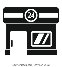 Simple vector of a convenience store facade with an open sign, perfect for projects related to retail, shopping, and urban life