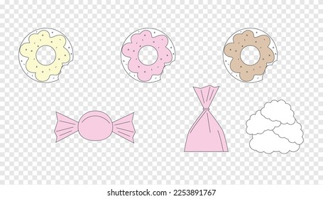 Simple vector cookie and candy