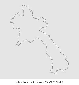 Simple vector country Laos border outline map isolated on background. East country template for pattern, report, infographic, banner. Asia nation silhouette sign concept