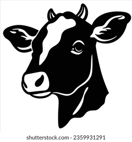 Simple vector cow hand drawn animal silhouette