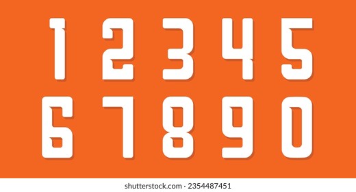 Simple vector creative color shapes' numerals. font alphabet vector illustrations.