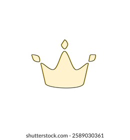 Simple Vector Crown Doodle Illustration
