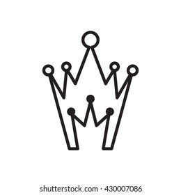 Simple vector crown icon isolated