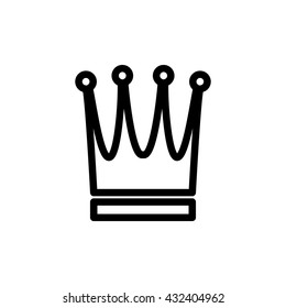 Simple vector crown icon isolated